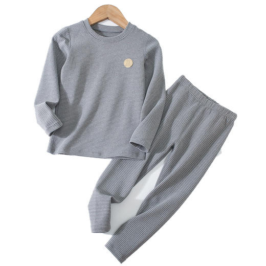 【柔软锁温，舒适好穿】秋冬新款儿童条纹家居服暖绒套装男女童秋衣秋裤保暖内衣套装 商品图4