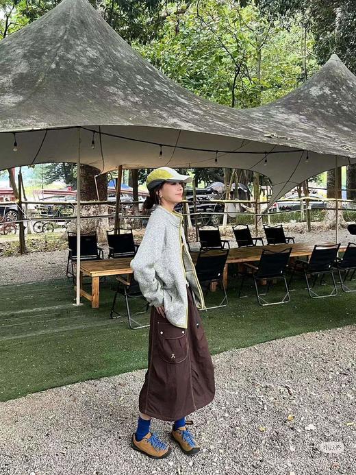 D122412秋冬防泼水明线夹棉长裙保暖厚款宽松半身裙 商品图3