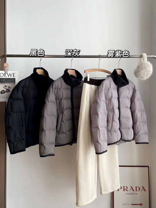 坦b尔在售90白鹅绒❗️复古巴恩风撞色翻领羽绒服 商品图5