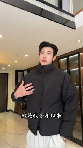 KR1368SDSA男士秋冬新款痞帅男装简约宽松立领羽绒服百搭舒适外套时尚