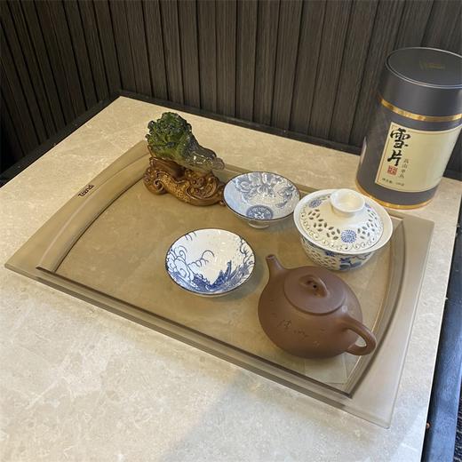 【连锁奢侈家居品牌】简爱家居 波尔多亚克力托盘 桌面收纳茶托 米咖色 商品图1