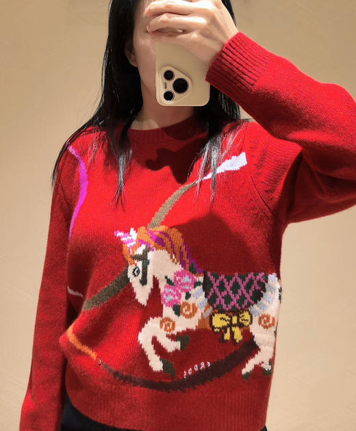 1224-1 极限特惠 ER新年系列 旋转木马提花 羊毛羊绒 圆领套头毛衣 商品图10