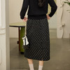 奢姿大码女装2025冬季波点毛呢半身裙胖妹妹中长款A字裙复古裙装9954453909C 商品缩略图3