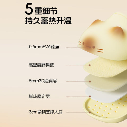 【居家时光❗️小猫当家棉拖鞋】全包防水鞋头，污渍一擦即净，记忆回弹科技，柔软不易塌，持久蓄热升温，加绒保暖情侣居家厚底棉拖鞋女带猫爪QQ 商品图2