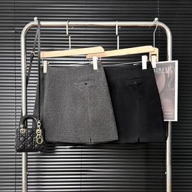 D122453冬季时尚直筒羊毛毛呢设计感口袋开叉显瘦气质半身裙