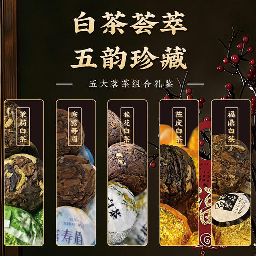 喜气五大茗补五宝礼盒+马上福到五大龙珠白茶 春节新年送礼佳品滋补养生礼盒 商品图7
