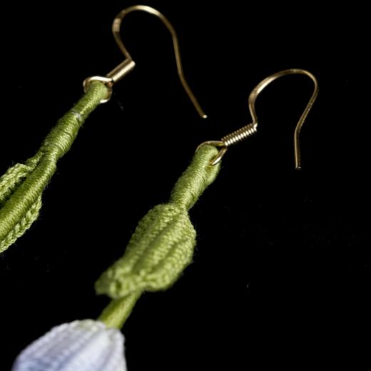 【林栖设计小店】东阳郁金香微钩耳环LX1825002 商品图3