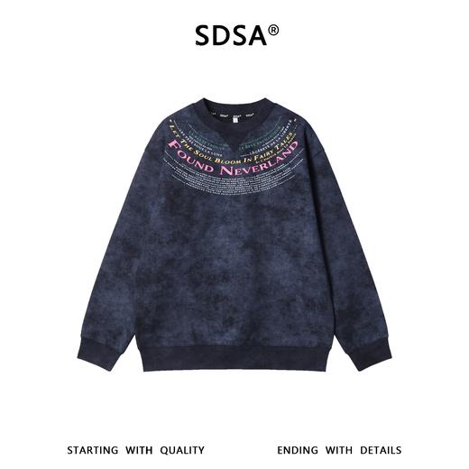 WY1566SDSA男士秋冬新款痞帅男装潮牌美式扎染印花字母圆领卫衣百搭宽松 商品图1