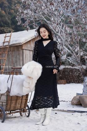 【门店同款】ENJOY冬季“暖冬软糖”精致蕾丝连衣裙 168148375