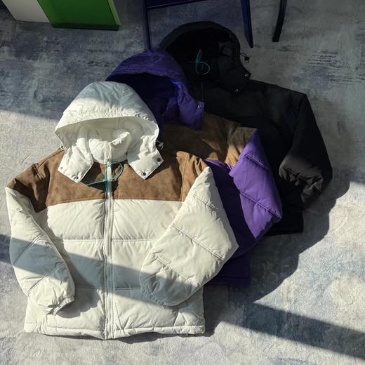 D122401冬季25FW皮革拼接拉链羽绒面包服外套男女同款 商品图0