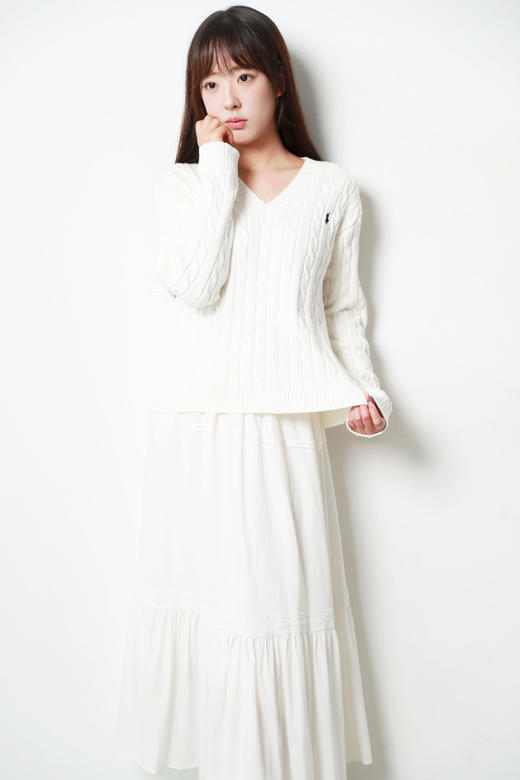 V领才是绝绝子，绞花复古毛衣。胸口小标长袖全棉长袖外套C122388 商品图10