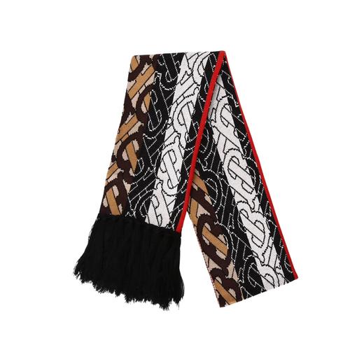 标识拼色条纹羊绒🧣围巾棕色！ 商品图2