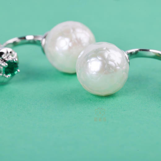 【绚美】祖母绿刻面珍珠耳钩-ZZ12408021 商品图2