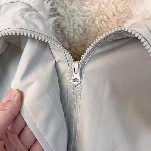 D122405冬季工装羊羔毛派克服大码宽松保暖大翻领海军领保暖外套女 商品图12