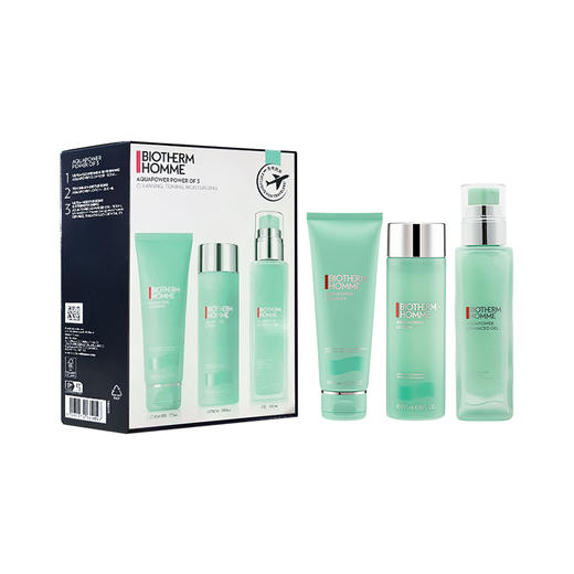 【含税价】BIOTHERM 碧欧泉 男士水动力保湿三件套 （洁面125ml+水200ml+乳100ml） 商品图0
