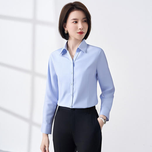 【含桑蚕丝莫代尔】罗蒙女士长袖衬衫舒适透气职业通勤气质轻盈舒适衬衣女 商品图4