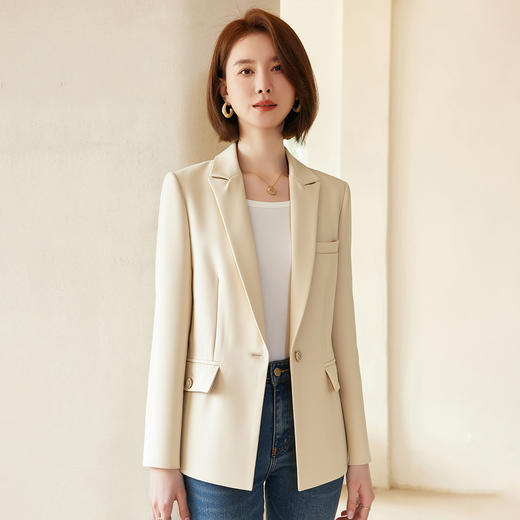 罗蒙女士单西外套气质商务通勤干练显气质百搭垂顺有型西服外套女 商品图6