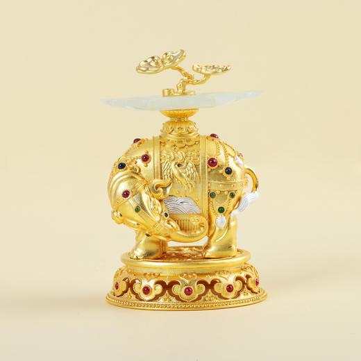 【吉祥如意】古玉花吉象摆件ZX2503055 商品图0