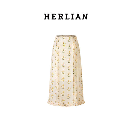 HERLIAN 2025年夏季新品女士雪纺碎花修身半身裙 商品图4