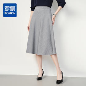 罗蒙气质百搭半身裙舒适微弹商务简约大方优雅中长款半截裙