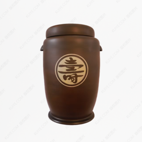 纯手工拉坯五色泥紫陶福寿大坛（彩填）骨灰坛骨灰罐骨灰盒寿盒