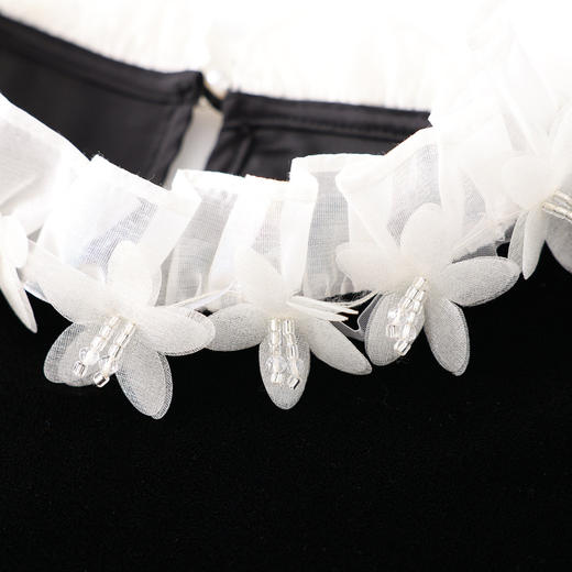 「高货wl」全新升级【铂金会员220/天猫289/差价69】(00900)洛诗琳法式浪漫四方立绒衬衫2025秋冬蕾丝花瓣领丝绒上衣 商品图3