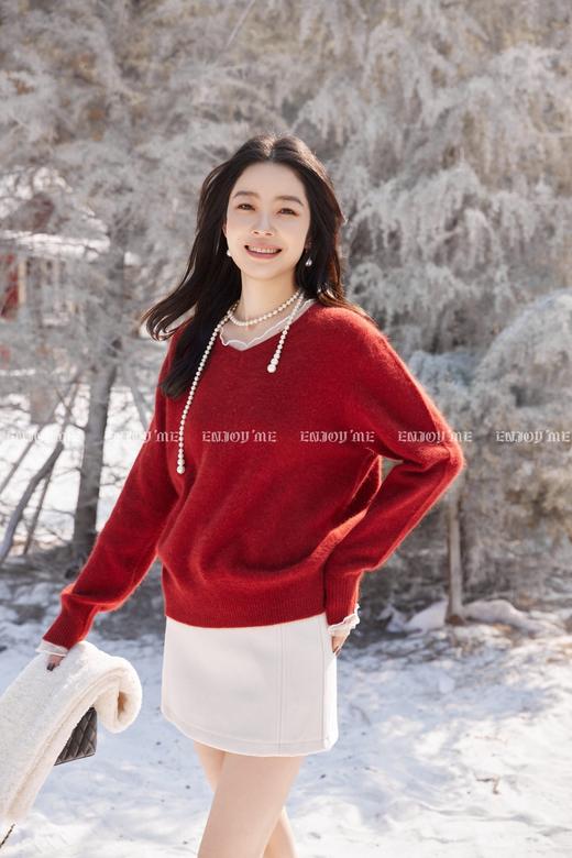 【门店同款】ENJOY冬季“暖冬软糖”蕾丝花边套头针织 168099569 商品图3