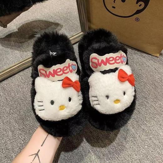【爆甜少女风❗️小猫猫毛毛拖鞋】时尚简约百搭，个性的鞋头设计，柔软亲肤，舒适不磨脚，呵护您的双足，秋冬时尚百搭半拖外穿厚底一字棉拖QQ 商品图8