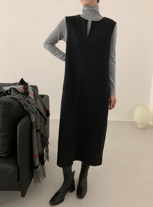 C*S同款顶级质感冬日叠穿神器极简羊毛醋酸背心裙 商品图8