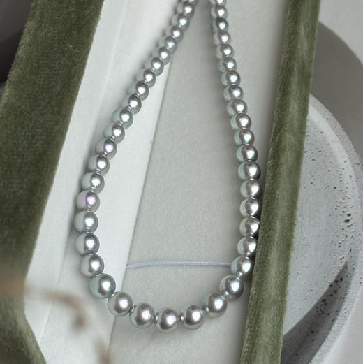 重磅！！双旦 宠粉福利 真多麻色akoya珠串 6-7mm ji光正圆细微瑕 微微生长痕迹 商品图0