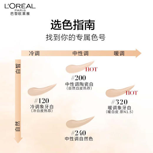 【欧莱雅黑胖子气垫】 	欧莱雅恒放溢彩持色哑光遮瑕轻垫霜 14g 赠替换装 多色号可选 商品图4