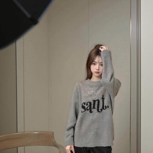 （不含衬衫）NC圆领字母大图套头毛织衫51019冬季160234241781 商品图0