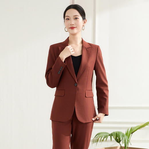 【上衣+裤子】罗蒙女士西服套装挺括有型职业通勤优雅大方两件套女 商品图7