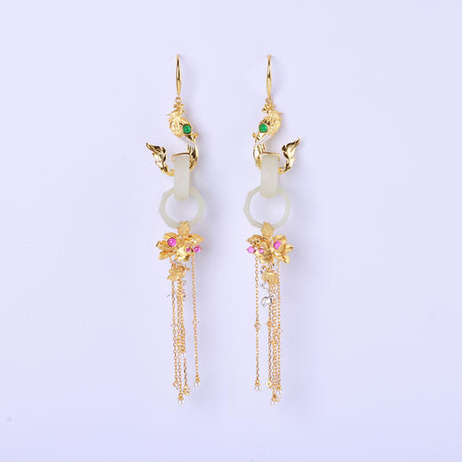 【凤戏牡丹】玉环耳坠-ZX2409089 商品图0