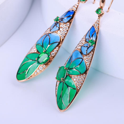 【蝶舞】空窗珐琅耳坠-CB12409038 商品图6