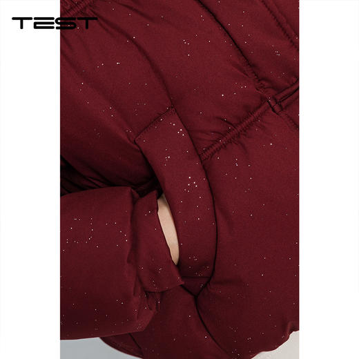 冬上新时尚复古酒红细闪立领棉衣2254193 商品图3