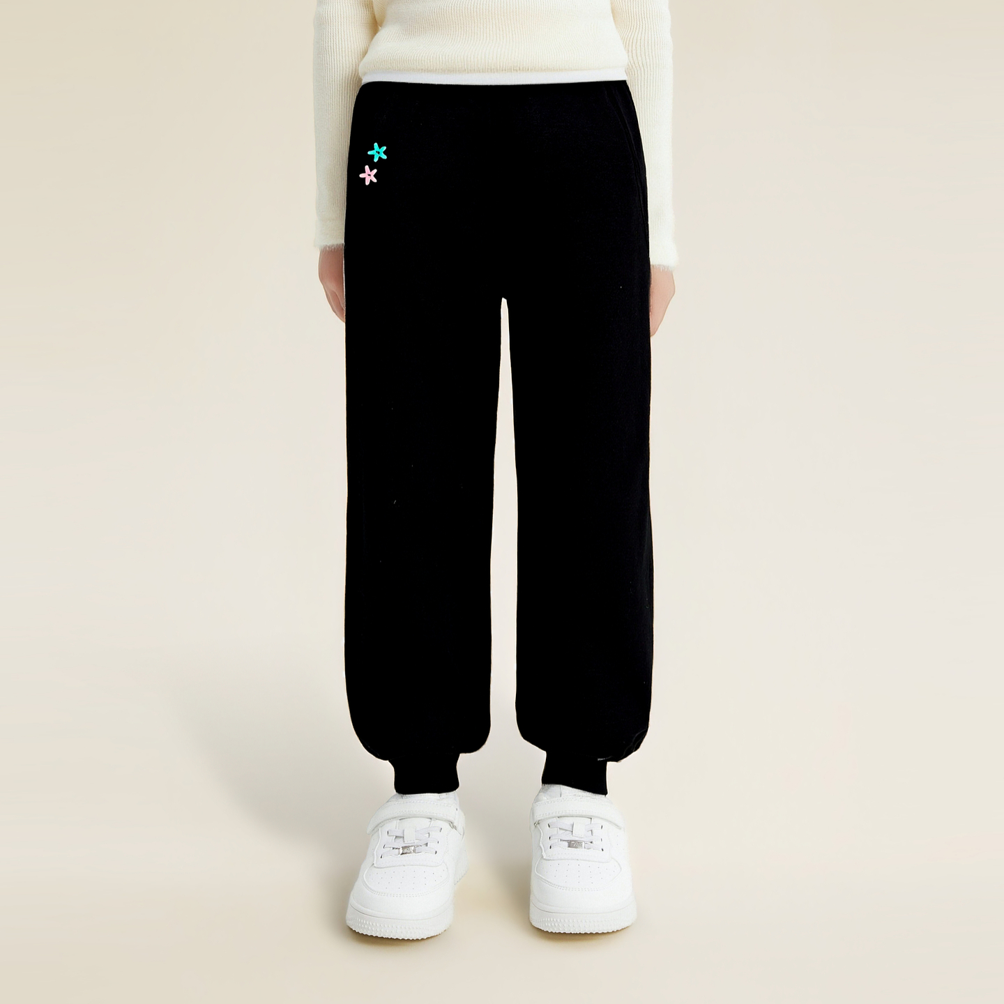 笛莎Deesha 童装女童裤子2026春新款休闲束脚运动裤