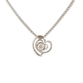 AU750白金简约时尚爱心造型0.257克拉钻石吊坠项链12.5*11.8*5.4MM（皆取最大值）链长：42CM 021225TJ44