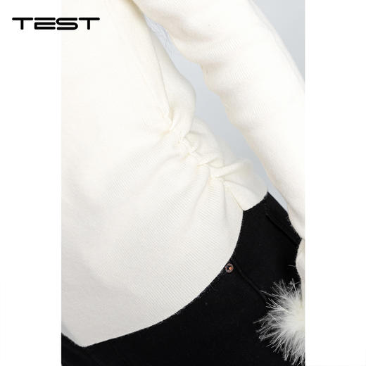 冬上新毛绒装饰镂空半高领针织打底衫1254167 商品图3