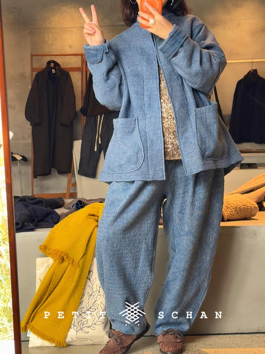 PETIT SCHAN小闪 CLO#1008 Be up to the task 拿得起 羊毛棉手工蓝染外套 商品图1