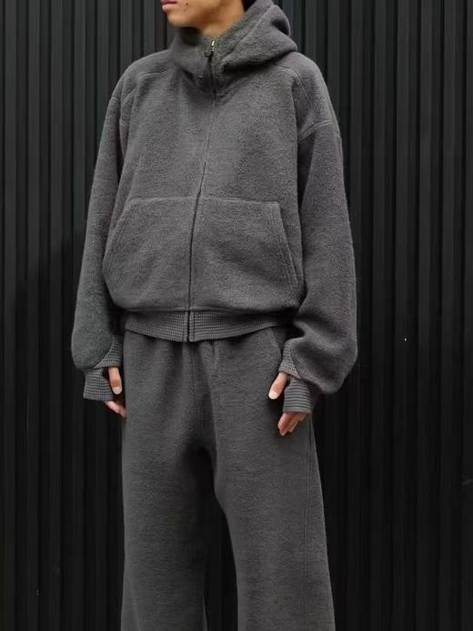 D122411雪花绒毛呢“暖炉”连帽拉链外套男女同款 商品图6