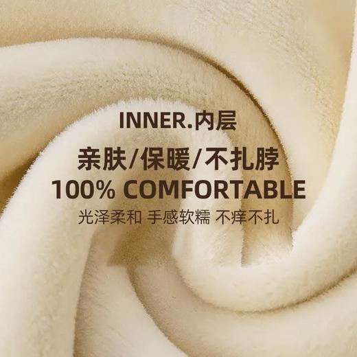 冬季针织围脖女纯色保暖套头围脖高领毛线防寒双层加绒护颈围脖男 商品图2