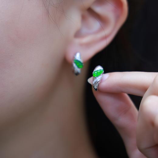 【三生有幸】翡翠三荚豆耳坠-EZ12404006M 商品图5