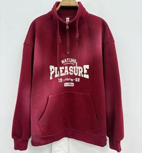 ZC立领渐变字母图加绒卫衣50914（红）冬季954010220321