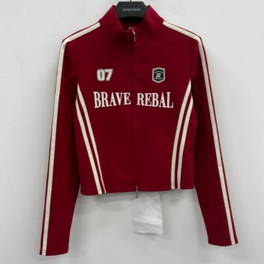 ZC立领斜织带美式小外套51025（红）冬季 254011790321 商品图0