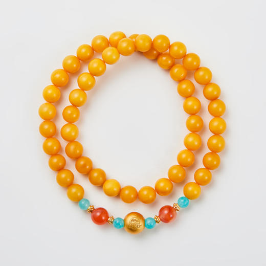 蜜蜡老色双圈手串 商品图0