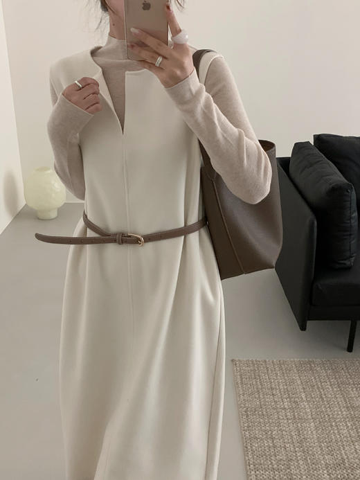 C*S同款顶级质感冬日叠穿神器极简羊毛醋酸背心裙 商品图2