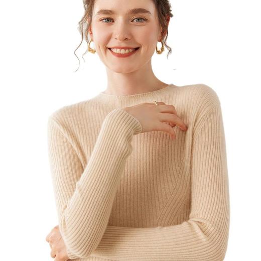 「高货rig」全新升级【铂金会员487/天猫659/差价172】(13515)洛诗琳气质针织羊绒连衣裙2025秋冬新款修身显瘦中长A字裙 商品图4