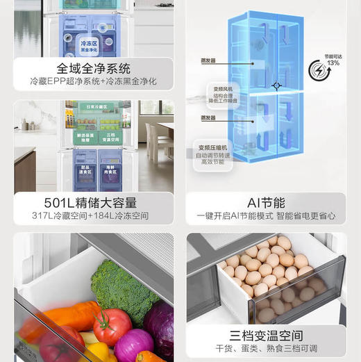 海尔（Haier）冰箱 BCD-501WGHTDC4FBU1 商品图1