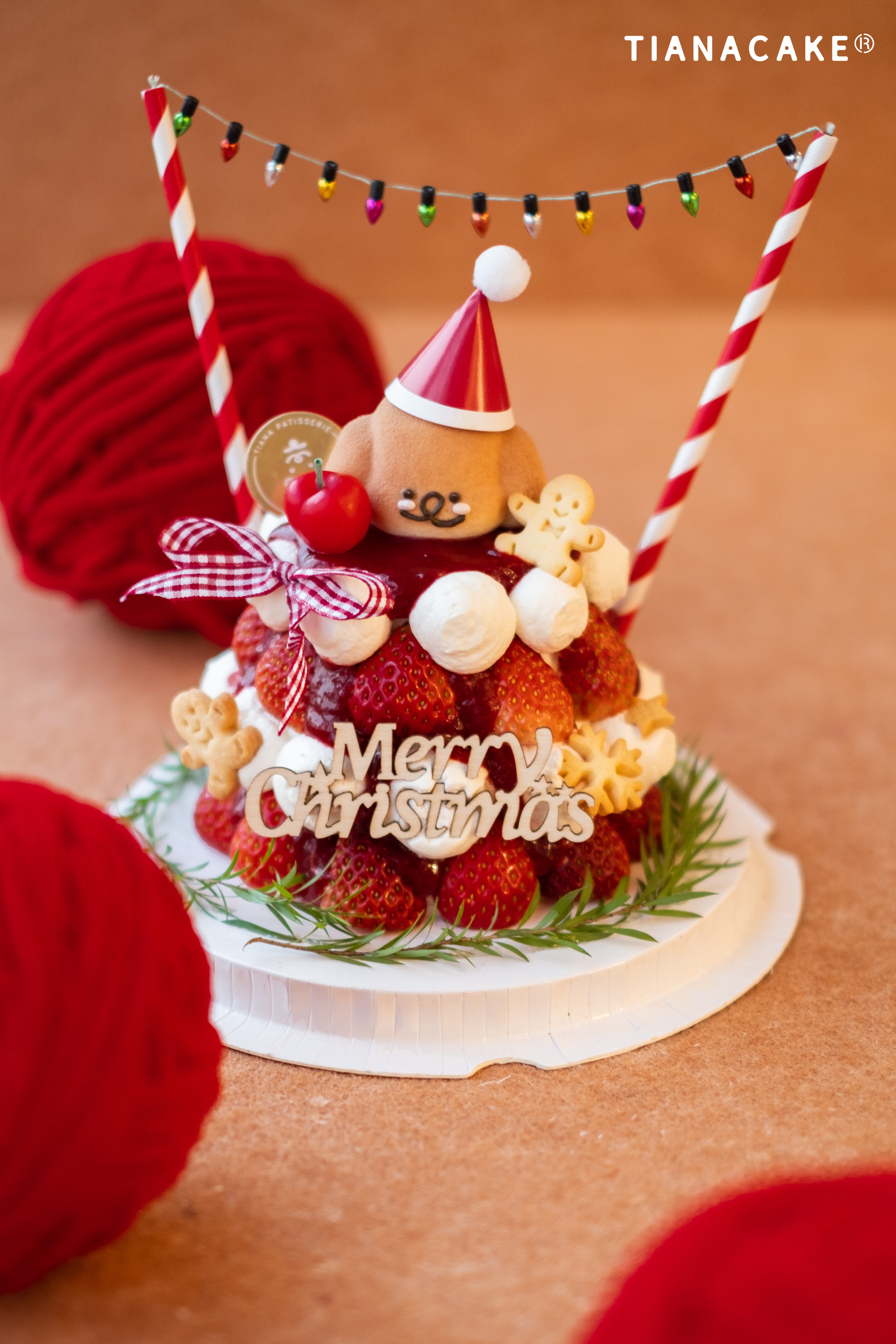 【圣诞草莓树】五寸草莓蛋糕